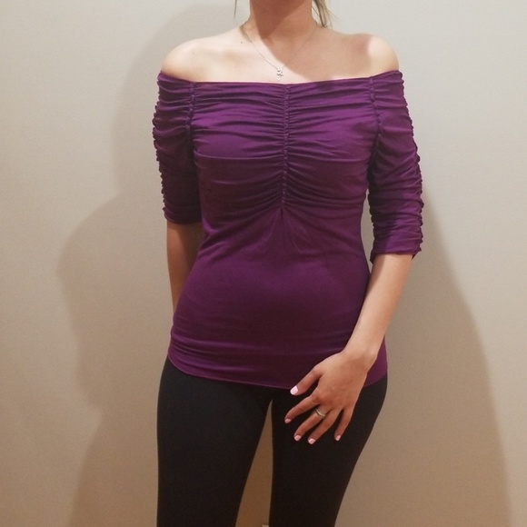 Max Studio Tops - Max Studios Purple 3/4 Sleeve Blouse Stretch